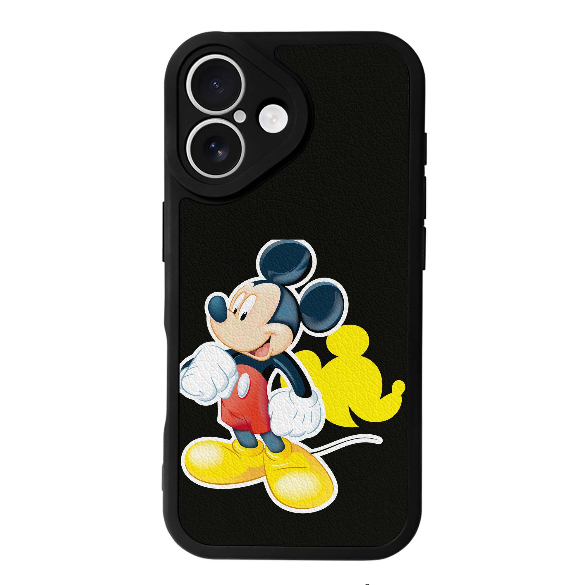 （画像用） ミッキーマウス Mickey Mouse 【iPhone 16シリーズ対応】シリコンスマホケース（レザー調） 材質：シリコン